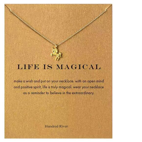 Jewelry - NWT Life is Magical Gold Unicorn Necklace